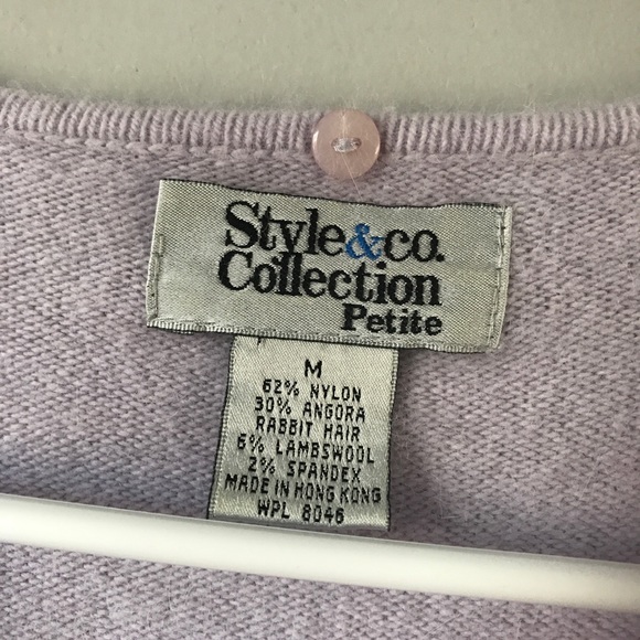 Style & Co purple angora rabbit blend sweater - Picture 3 of 5
